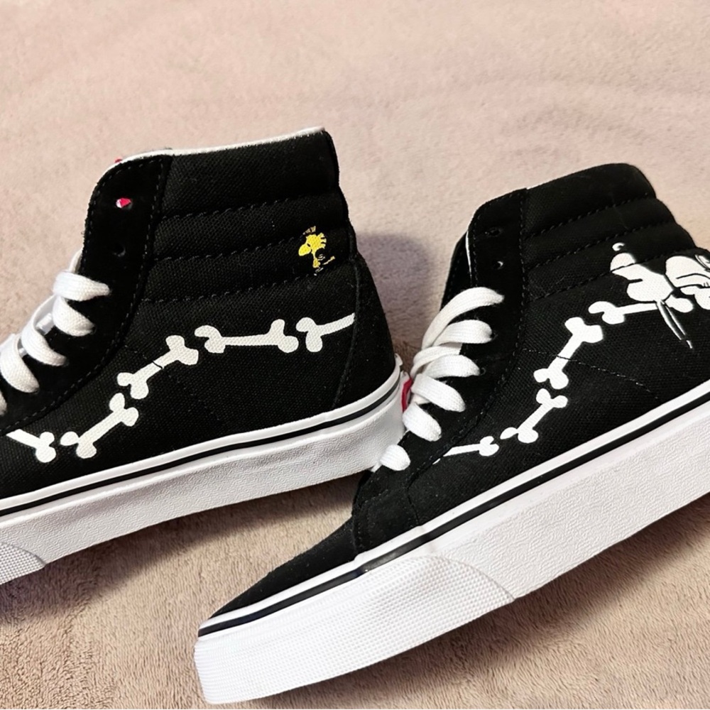 Vans x Snoopy Peanuts Sk8 Hi skate shoes women’s size 6 cross listed on Mercari